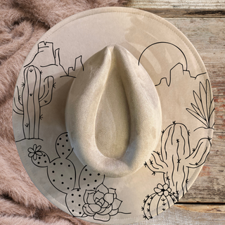 Custom Laser Burned Vegan Suede Hat - DIY Paint Kit