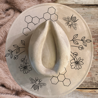 Custom Laser Burned Vegan Suede Hat - DIY Paint Kit