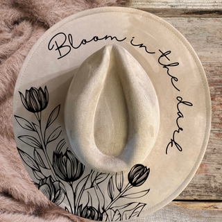 Custom Laser Burned Vegan Suede Hat - DIY Paint Kit