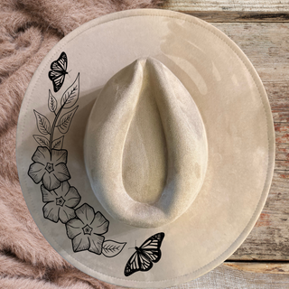 Custom Laser Burned Vegan Suede Hat - DIY Paint Kit