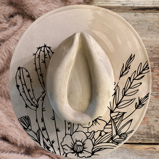 Custom Laser Burned Vegan Suede Hat - DIY Paint Kit