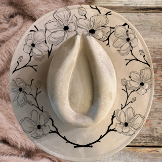 Custom Laser Burned Vegan Suede Hat - DIY Paint Kit