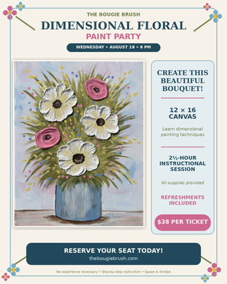 Dimensional Floral Bouquet Paint Party (Ticketed, Live Event)