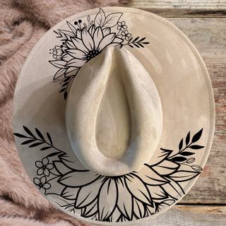 Custom Laser Burned Vegan Suede Hat - DIY Paint Kit