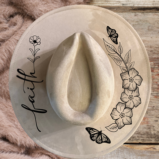 Custom Laser Burned Vegan Suede Hat - DIY Paint Kit