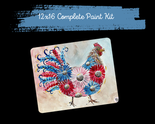 FLORAL CHICKEN - DIY Canvas Paint Kit