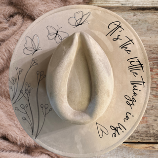 Custom Laser Burned Vegan Suede Hat - DIY Paint Kit