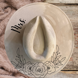 Custom Laser Burned Vegan Suede Hat - DIY Paint Kit