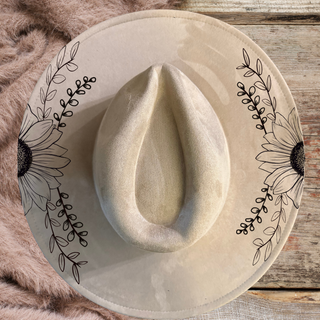 Custom Laser Burned Vegan Suede Hat - DIY Paint Kit
