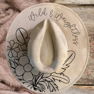 Custom Laser Burned Vegan Suede Hat - DIY Paint Kit