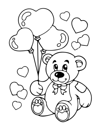 Bear Heart Balloons