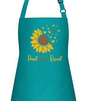 Adult Painters Apron - Sunflower with Quote